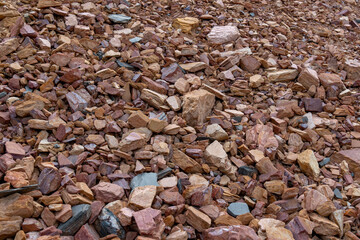 Ukrainian open mining stones texture and background.