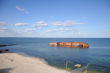 Tanker Delfi, sunk on the Odessa beach