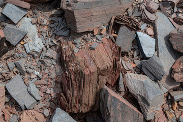 Fototapeta na wymiar Ukrainian open mining stones texture and background.