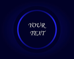 Blue gradient banner with bright frame and place for text in centre. Cool graphic design