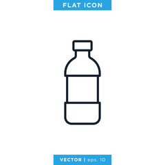 Plastic Bottle Icon Vector Design Template. Editable Stroke