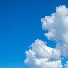 deep blue sky with clouds, cloudy skyscape background photo