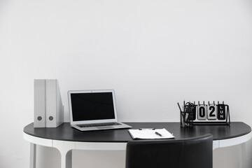 Comfortable workplace with modern computer in office