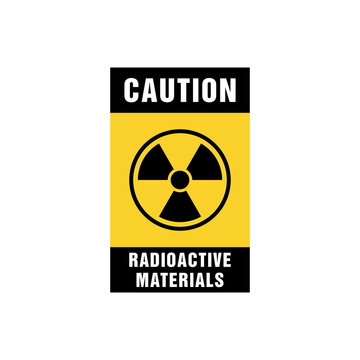 Radioactive Materials Caution Sign Vector Template.