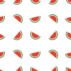 Pattern of sweet juicy pieces watermelon, watermelon slices with seed Vector background, illustration eps 10