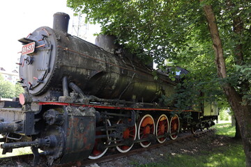 Fototapeta na wymiar 20th century locomotive on display
