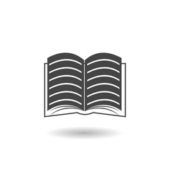 Open book icon with shadow