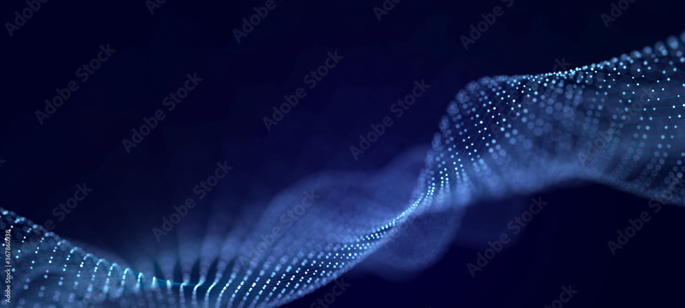 Aufkleber Structural connection of information. Data transfer in network connection. Abstract data background. 3D rendering.