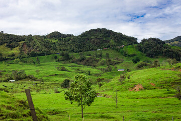 Colombian landscapes. Green mountains in Colombia, Latin America