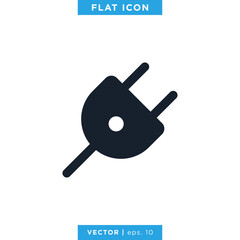 Electric Plug Icon Vector Design Template.