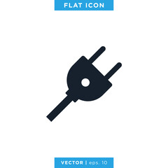 Electric Plug Icon Vector Design Template.