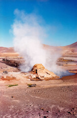 Beautiful view T GEISER DEL TATIO in Chile, Atacama desert