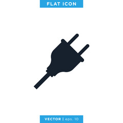 Electric Plug Icon Vector Design Template.