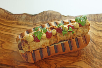 grilled hotdog with fried sausage 