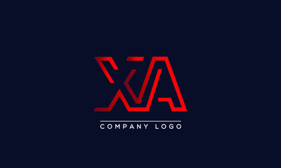 Fototapeta na wymiar Abstract minimal unique letter icon logo XA 