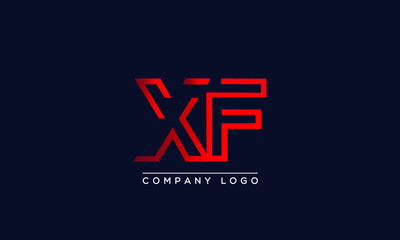 Abstract minimal unique letter icon logo XF  	
