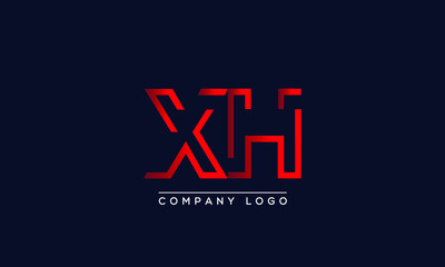 Abstract minimal unique letter icon logo XH 	