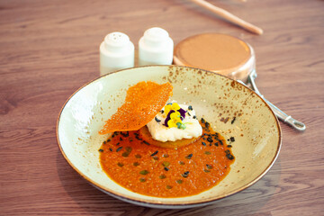 Fish fillet with spicy sauce