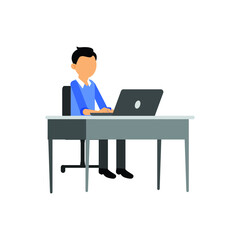 Fototapeta premium character working office desk vector