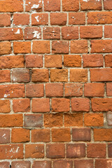 red brick wall background with copy space