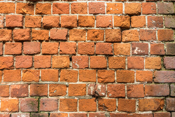 red brick wall background with copy space