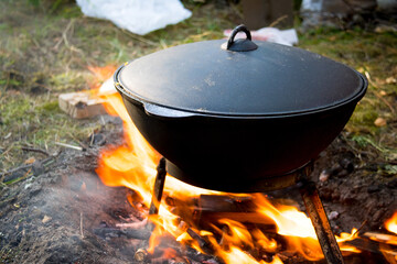 black cauldron at the stake