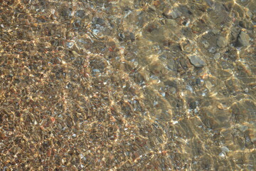 clear lake water with light reflections