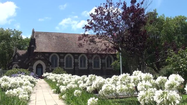HD summer day video of Knysna town, waterfront and lagoon view. Knysna is a historical (est. 1871) town in Garden Route of Western Cape Province, South Africa
