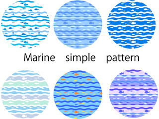 マリン　フィッシュ　シンプル　パターン　スウォッチ