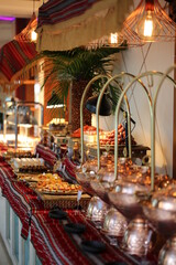 Ramadan iftar buffet table setup