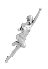 cyber soldier female flying up