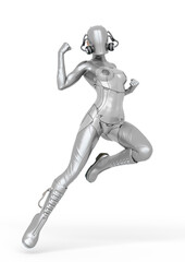 cyber soldier female in a pin up pose