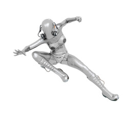 cyber soldier female is falling