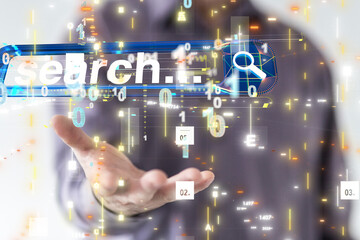 search bar engine touch digital 3d