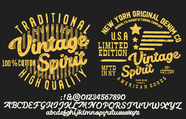 Obraz premium Handwritten calligraphic alphabet for t-shirt or apparel.