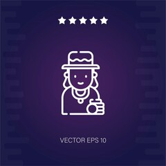 rich woman vector icon