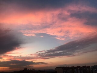 sunset over the city