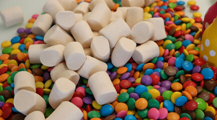 Different sweets decorating a beautiful party table.