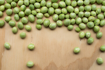 green vetches on wooden background