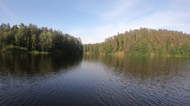 Beautiful Orthodox Church on a clear sunny day on Valaam Island. Nikolsky Skete. Church of St. Nicholas. famous monasteries of Russia. 