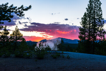 Sunset at Norris Geyser Basin, Yellowstone National Park