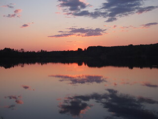 Fototapeta premium Sunset on lake 1