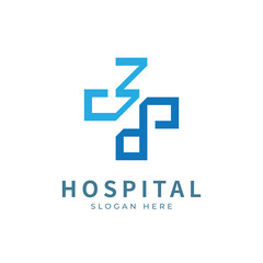 Health logo with initial letter ZP, PZ, Z P logo designs concept. Hospital modern logo. Vector illustration