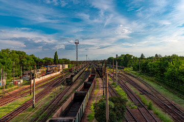 Ukraine, Krivoy Rog, the 16 of July 2020. Rail road transport system in Krivoy Rog.