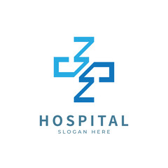 Health logo with initial letter ZZ, ZZ, Z Z logo designs concept. Hospital modern logo. Vector illustration
