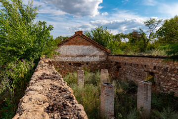 Fototapeta na wymiar Ukraine, Krivoy Rog, the 16 of July 2020. Abandoned and ruined building within city limits. 