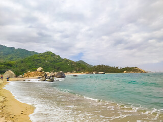 Fototapeta na wymiar Caribbean beach at Tayrona Park in Colombia