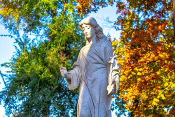 old grave angel gravestone statue sculpture