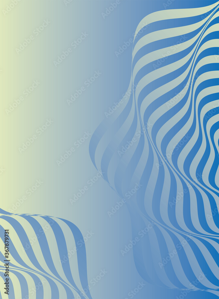 Poster waves and forms blue background