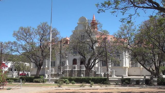 HD summer day video of Graaf-Reinet town and its fine vintage buildings. Graaf-Reinet is a historical and fourth oldest (est. 1786) SA town, located in Eastern Cape Province, South Africa